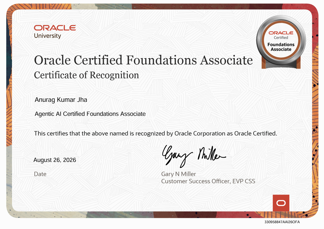 Oracle Certified Foundations Associate Certificate