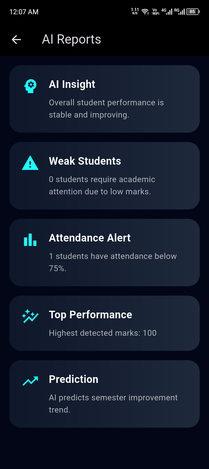 AI Student Performance System